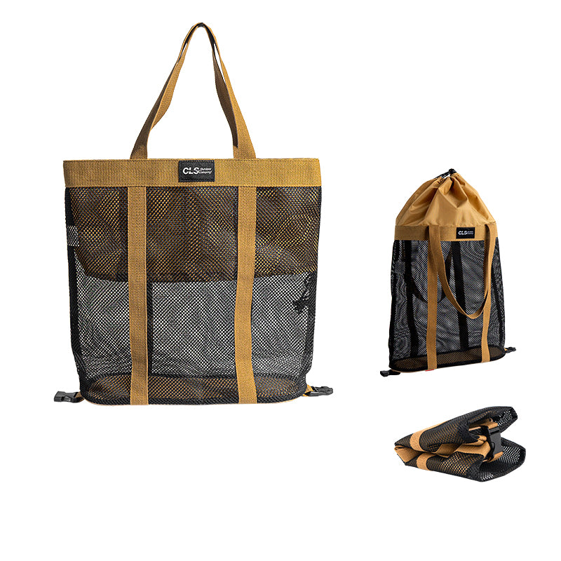 CLS Large Capacity Camping Picnic Beach Mesh Bag Oxford Cloth Travel Shopping Tote Bag