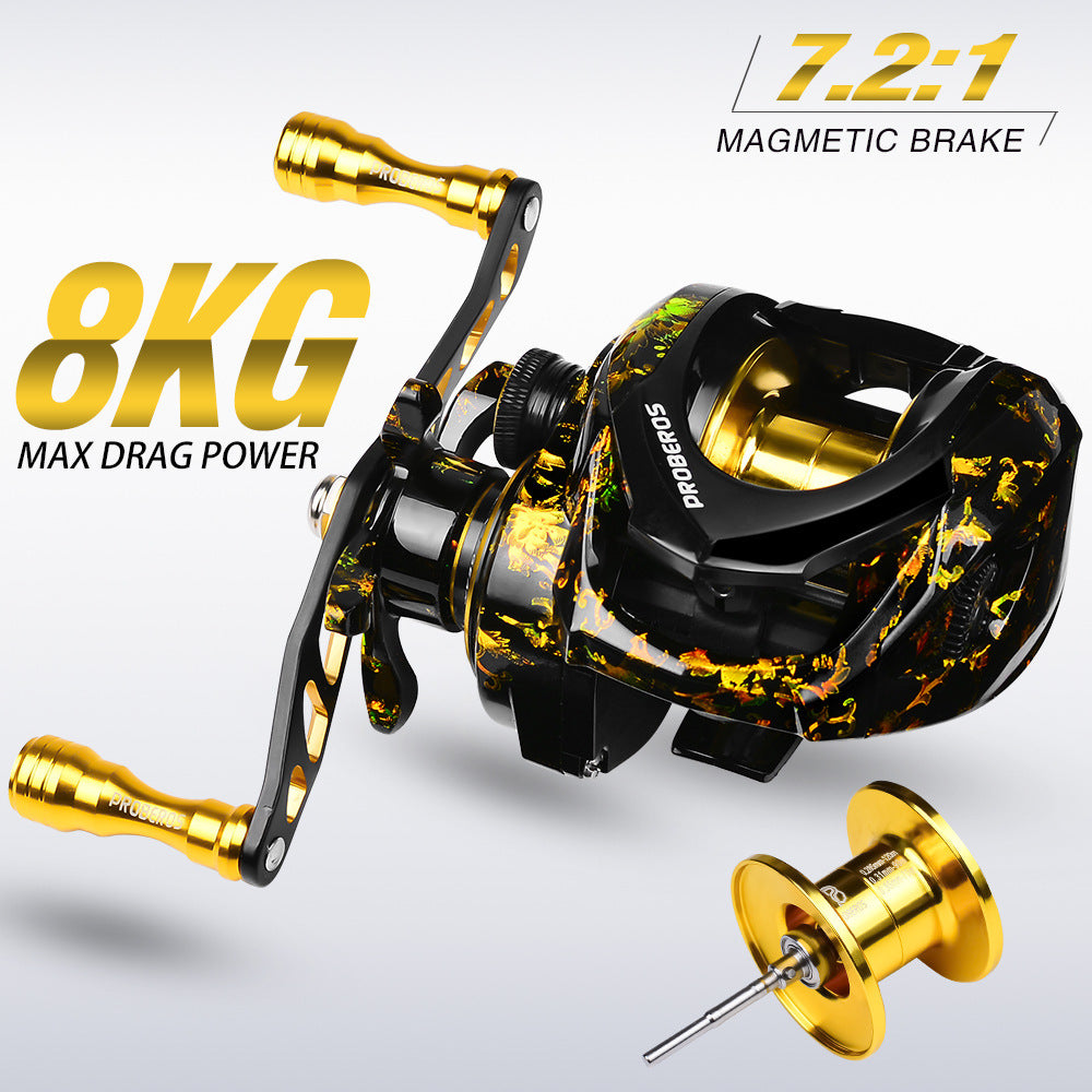 PROBEROS VHA120 7.2:1 High-Speed Baitcasting Reel with Magnetic Brake System, Fishing Reel