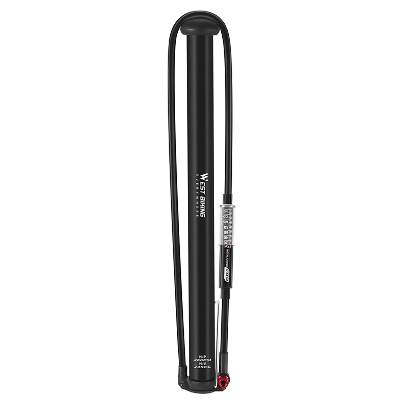 WEST BIKING YP0711164 Bicycle Tire Inflator High-Pressure Pump with Self-Rebounding