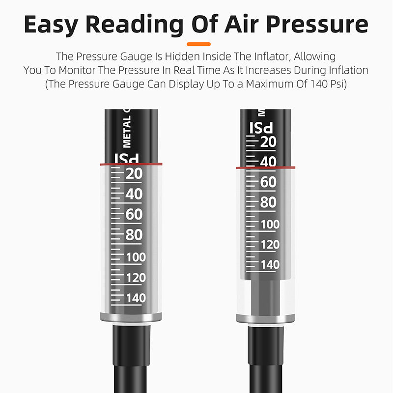 WEST BIKING YP0711164 Bicycle Tire Inflator High-Pressure Pump with Self-Rebounding