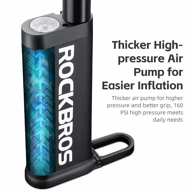 ROCKBROS P32B-18 Bicycle Pump Ball Pump Inflator 160PSI Portable Schrader Valve / Presta Valve Inflation Inflator Bike Air Pump