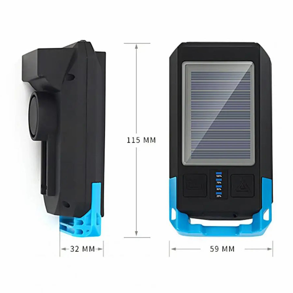 BG-1706 USB+Solar Rechargeable Bike Lights Waterproof 6 Light Modes Bicycle Dual Headlight with Horn Alarm