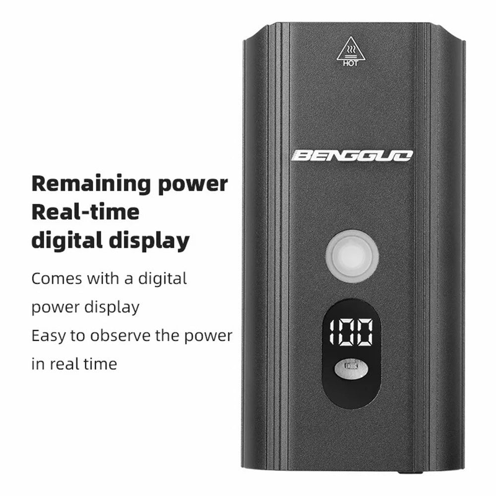 BENGGUO BG-1912 1000LM Aluminum Alloy Bicycle Headlight Power Digital Display Bike Front Light