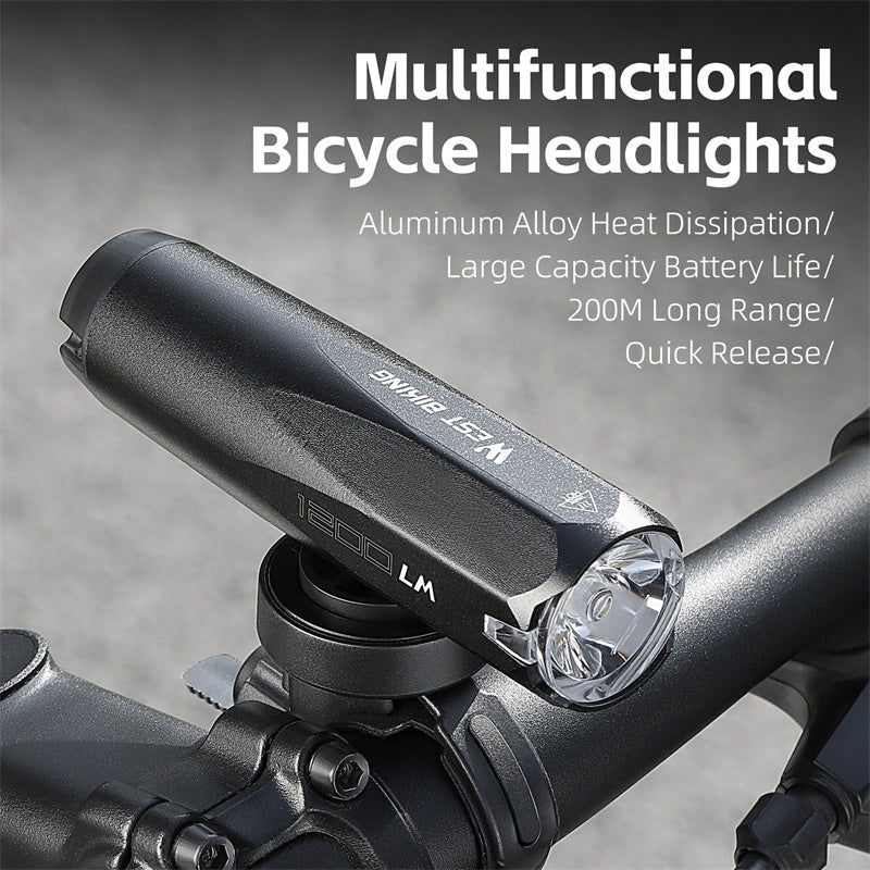 WEST BIKING YP0701404 Multifunctional Bicycle Light Sensing 600 Lumens Type-C Headlight Road Bike Light