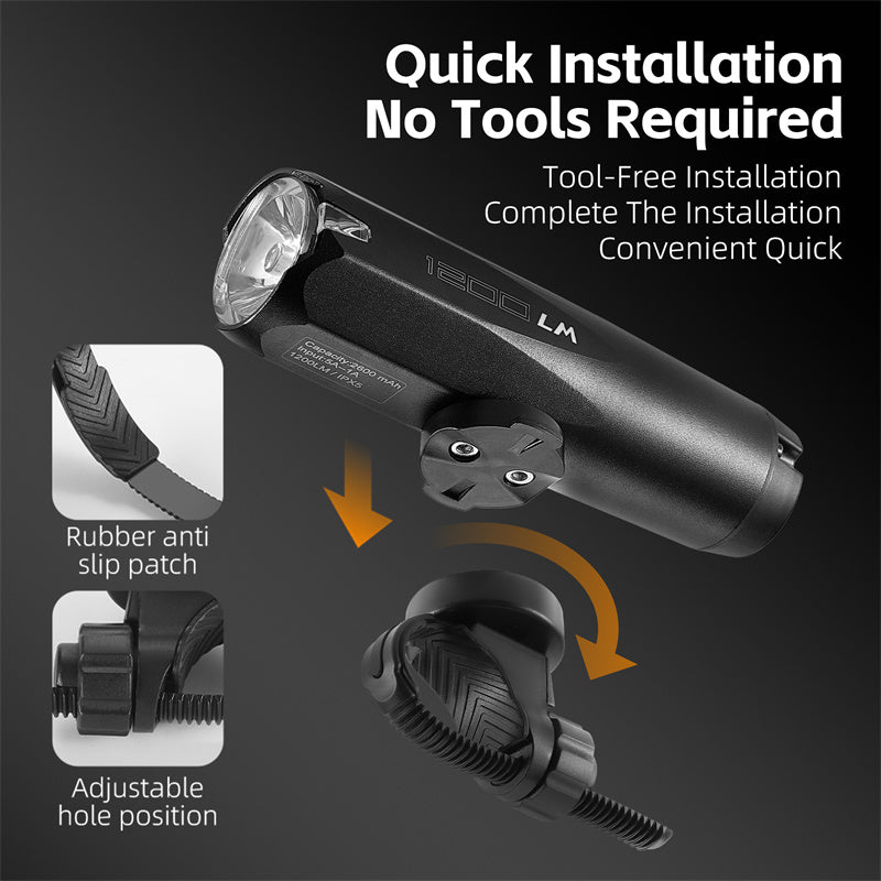 WEST BIKING YP0701404 Multifunctional Bicycle Light Sensing 600 Lumens Type-C Headlight Road Bike Light