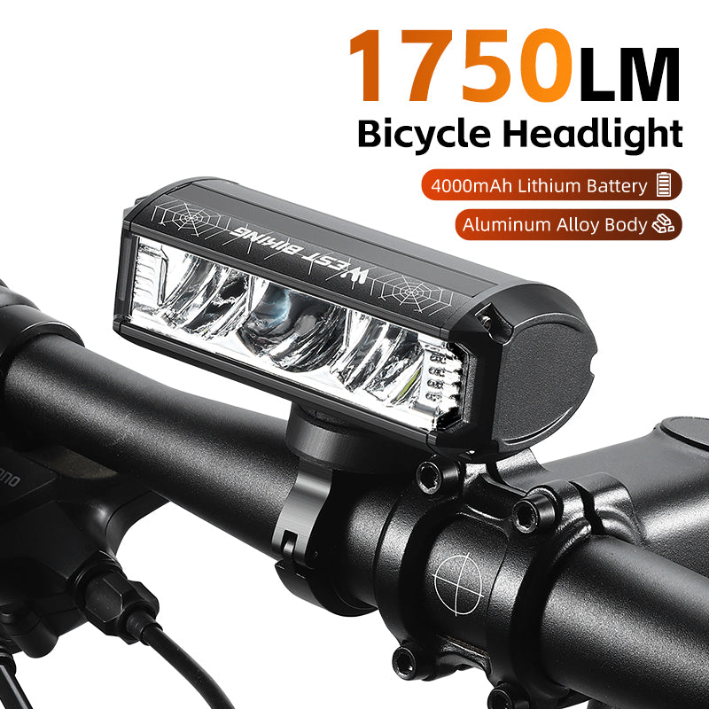 WEST BIKING YP0701424 1750 Lumens High Brightness Mountain Road Bike Front Light