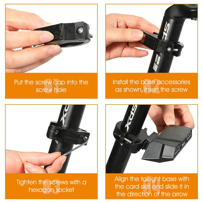WEST BIKING YP0701359 Bicycle Tail Light with Type-C Charging for Cycling, Mountain, and Road Bikes Lamp