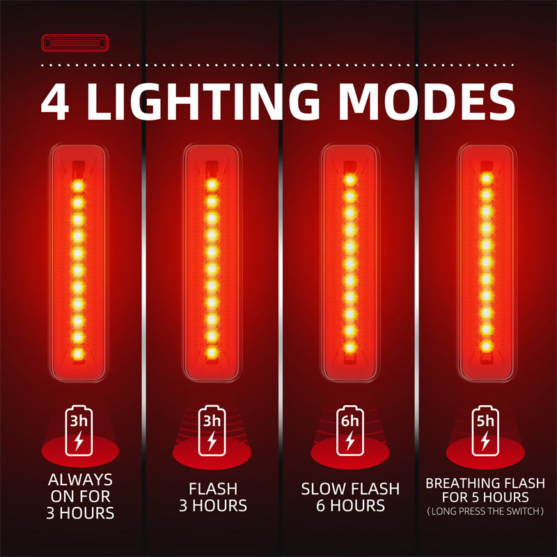 WEST BIKING YP0701359 Rechargeable Bike Tail Light 400mAh LED Bicycle Rear Light
