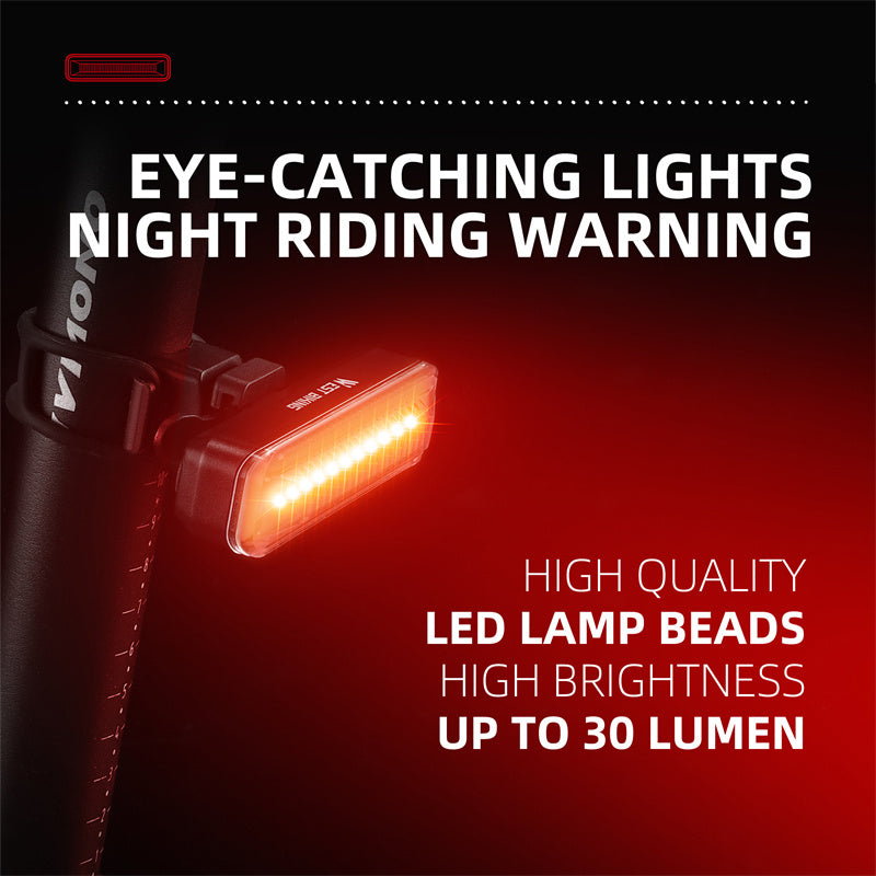 WEST BIKING YP0701359 Rechargeable Bike Tail Light 400mAh LED Bicycle Rear Light