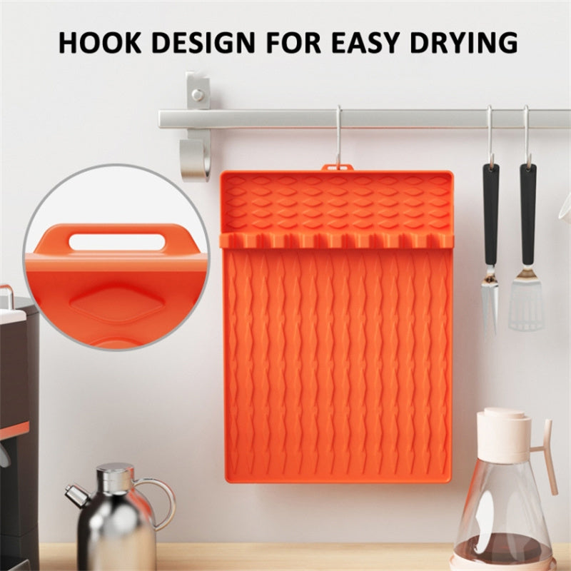 Camping BBQ Tools Silicone Mat Barbecue Grill Utensil Holder Mat