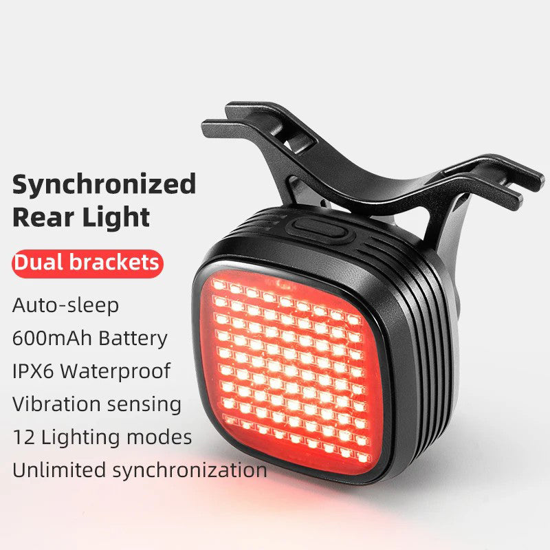 ROCKBROS R7 Waterproof Bike Cycling LED Tail Light 12 Modes Bicycle Brake Sensing Warning Lamp