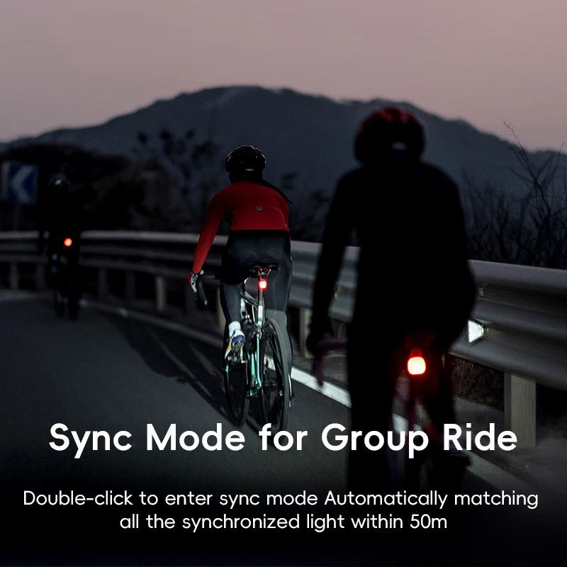 ROCKBROS R7 Waterproof Bike Cycling LED Tail Light 12 Modes Bicycle Brake Sensing Warning Lamp