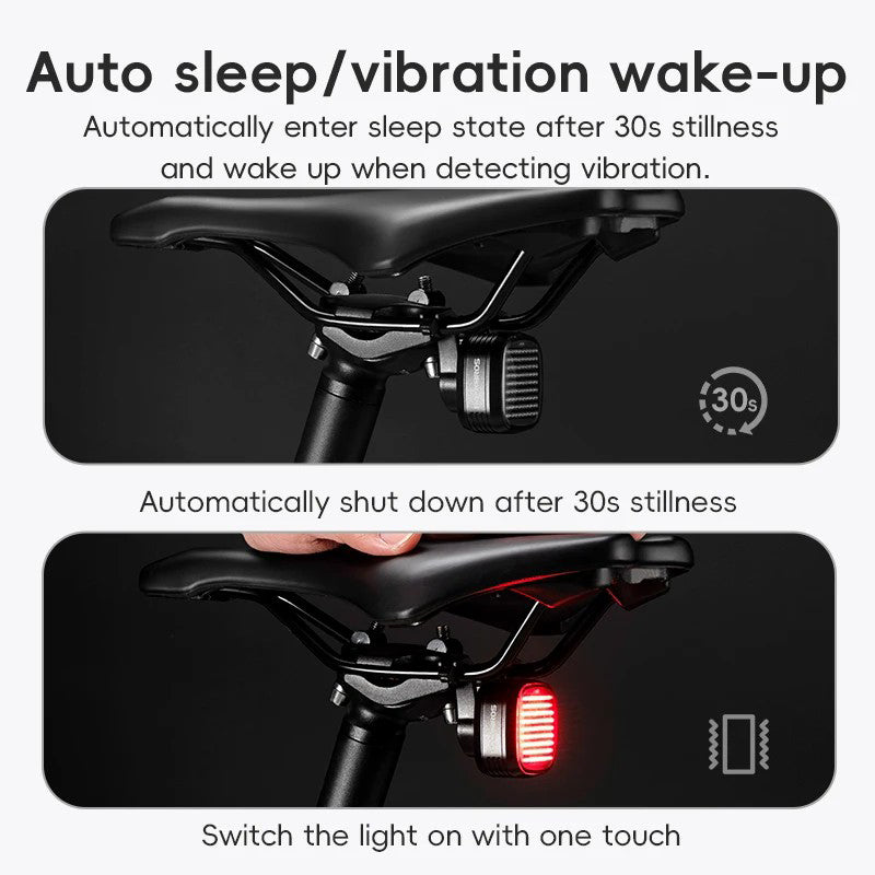 ROCKBROS R7 Waterproof Bike Cycling LED Tail Light 12 Modes Bicycle Brake Sensing Warning Lamp