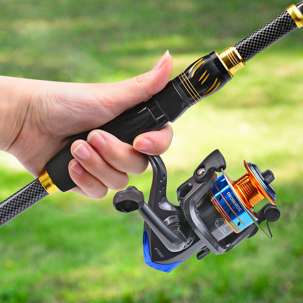PROBEROS HWCSET106 1.8m Telescopic Fiberglass Fishing Rod ET200 Spinning Reel Lure Combo Kit