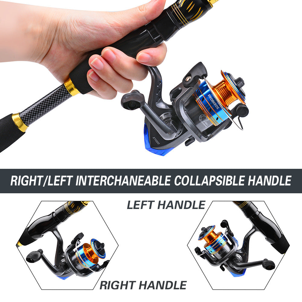 PROBEROS HWCSET107 2.1m Telescopic Fishing Rod Spinning Reel Fishing Tackle Combo Set