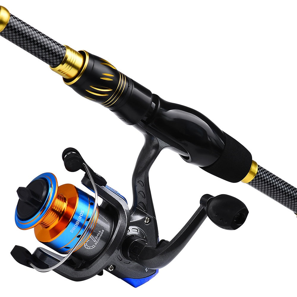 PROBEROS HWCSET108 2.4m Telescopic Fishing Rod Fishing Reel Combo Set with Lures