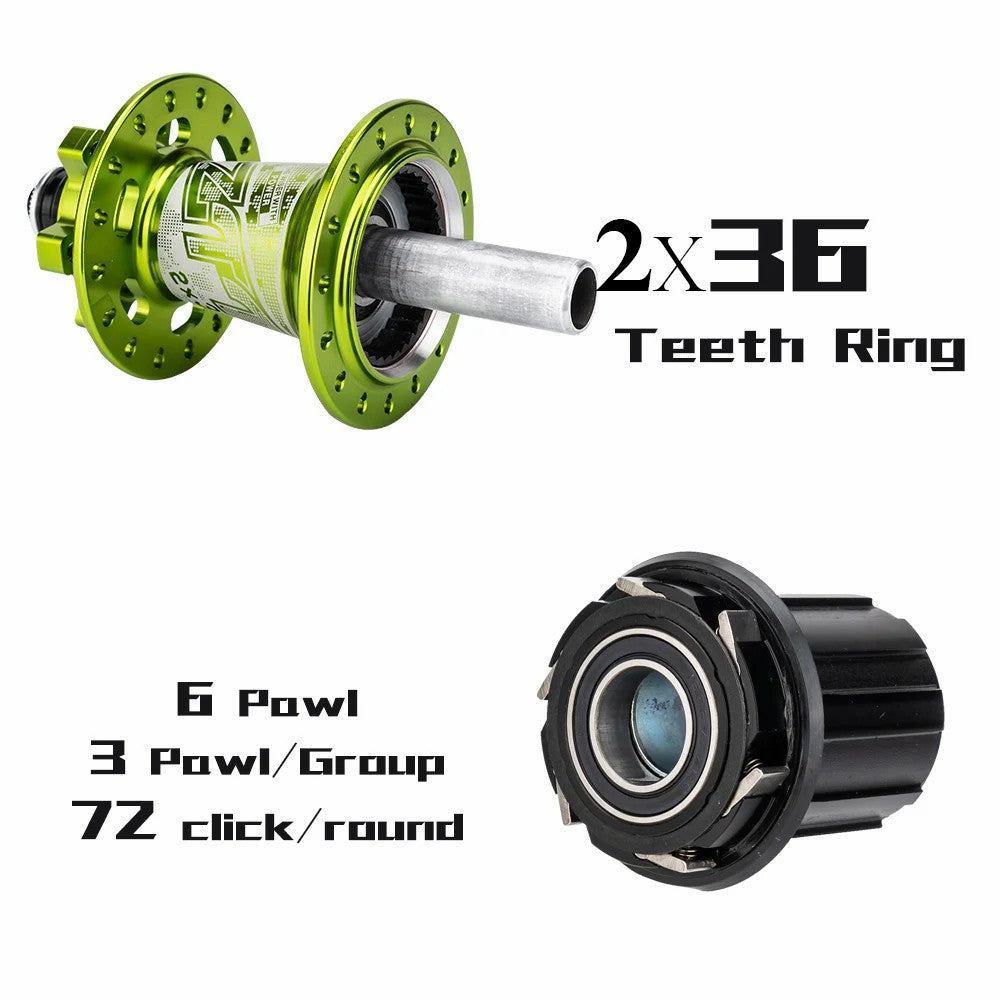 ZTTO DR290 1 Pair MTB Bicycle 8-13 Speed Disc Brake Hub 32 Holes 6 Pawls Thru Axle Bike Disc Brake Hub