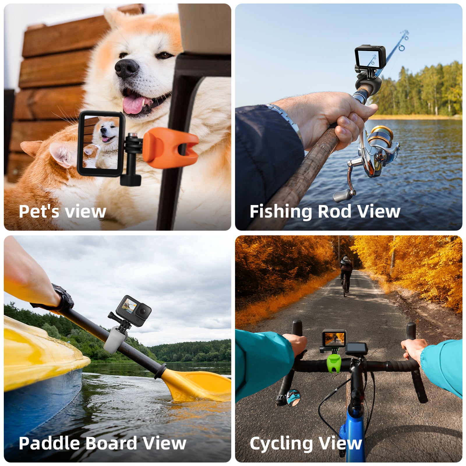 TELESIN TLQ-001 Silicone Strap Mount Flexible Wrap Band for GoPro Action Camera Bike Motorcycle Handlebar Holder