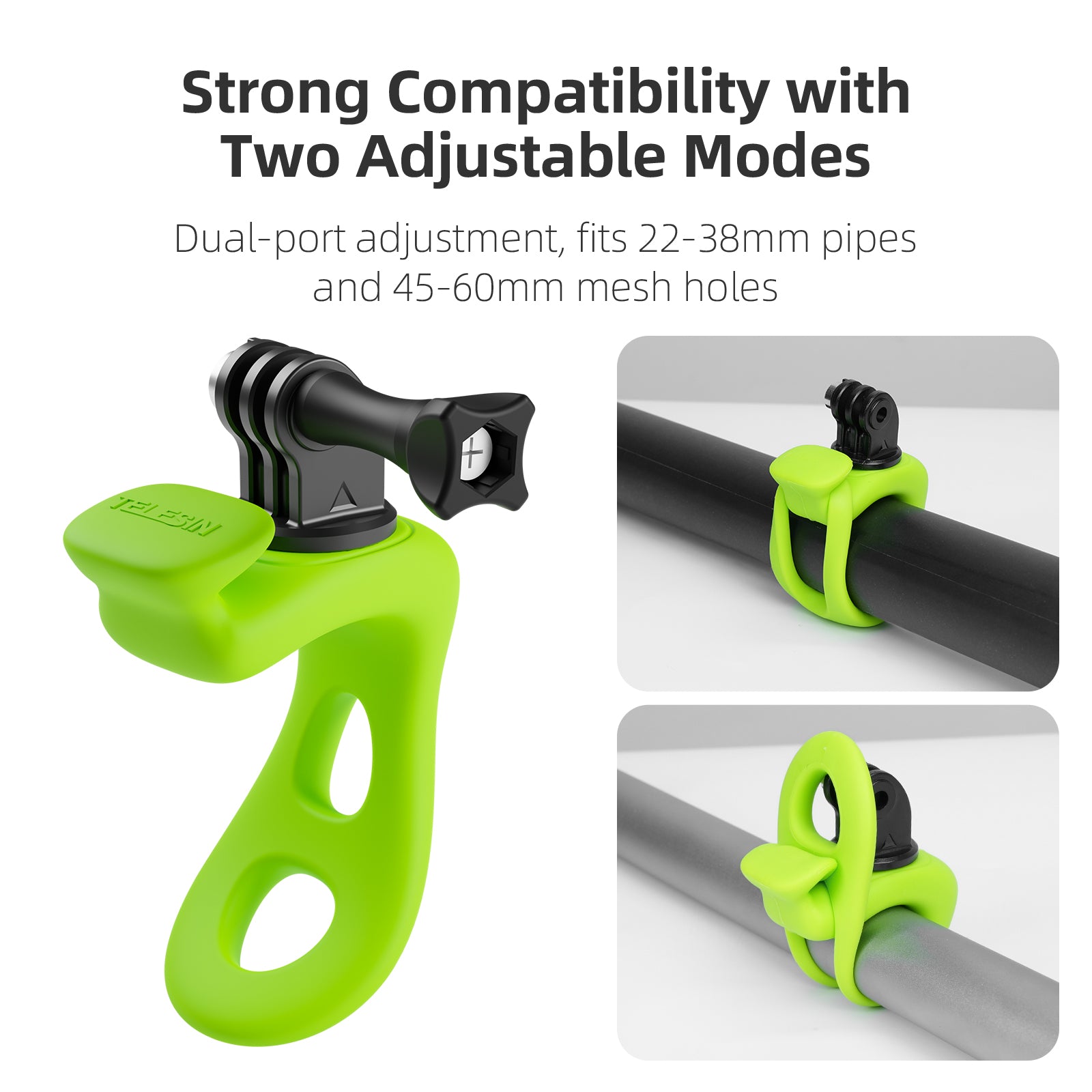 TELESIN TLQ-001 Silicone Strap Mount Flexible Wrap Band for GoPro Action Camera Bike Motorcycle Handlebar Holder