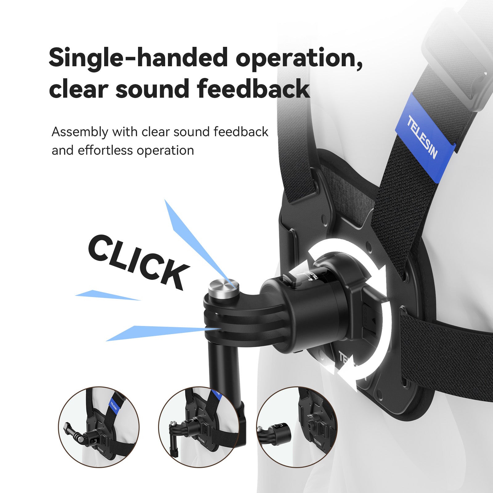 TELESIN S2-CGP-02 Chest Mount Harness for GoPro 12 Quick Release Chest Strap for Action Camera