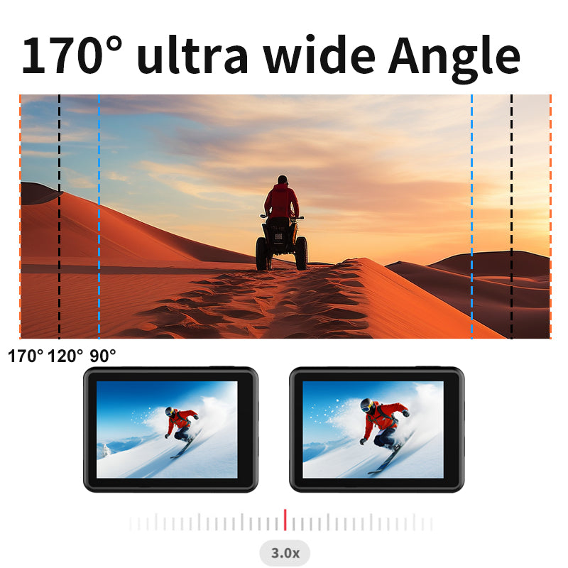 V5 5K WiFi EIS Anti-shake Action Camera 30m Waterproof Dual Screen Sports Camera