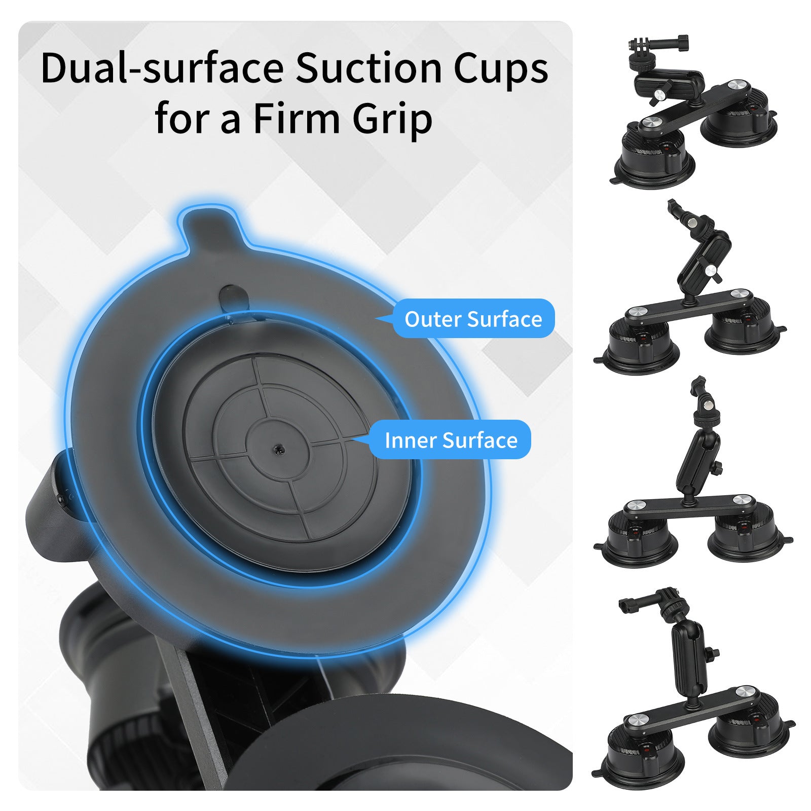 K01-2 For GoPro Action Camera Sucker Mount Bracket Sport Camera Car Home Support Stand