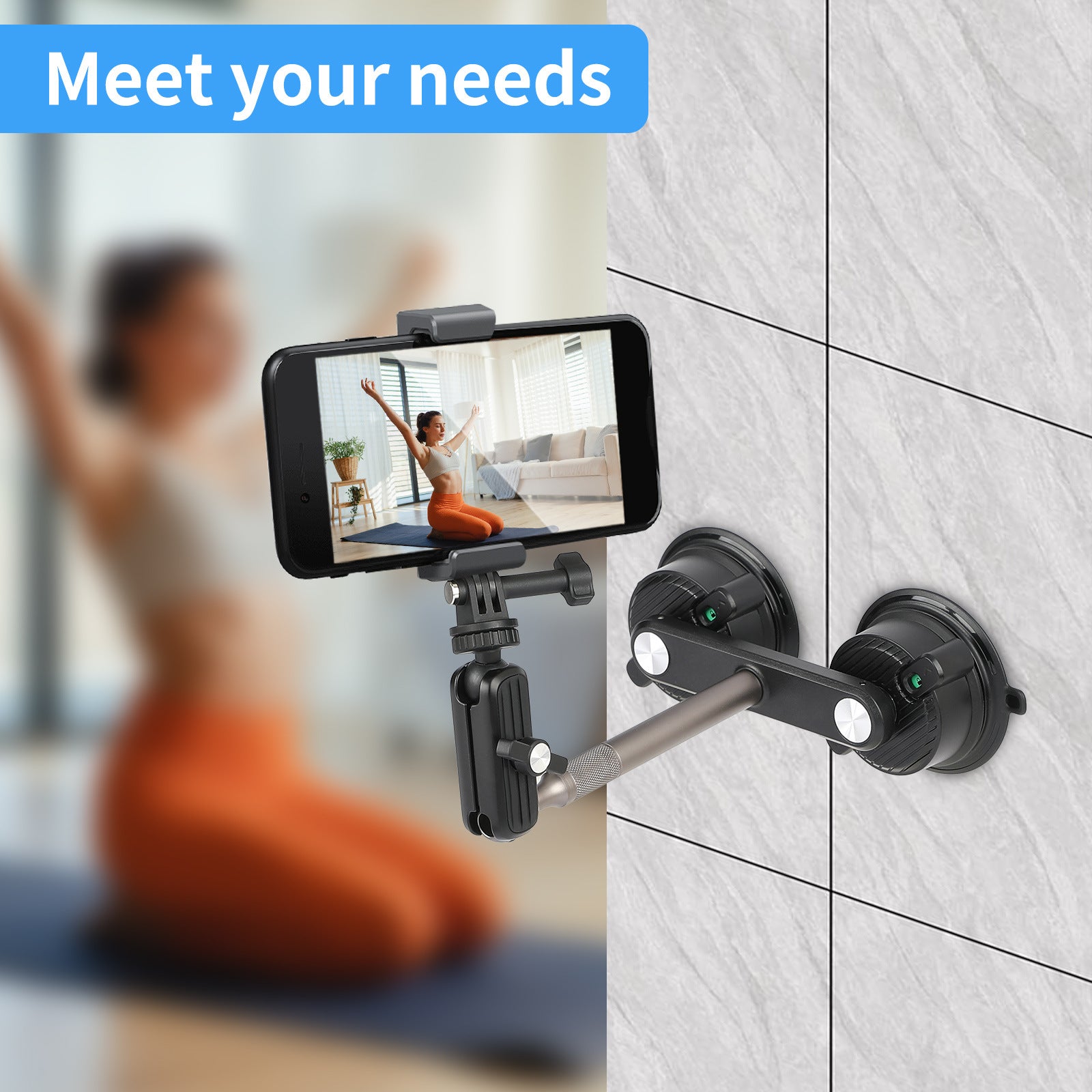 K01-2 For GoPro Action Camera Sucker Mount Bracket Sport Camera Car Home Support Stand