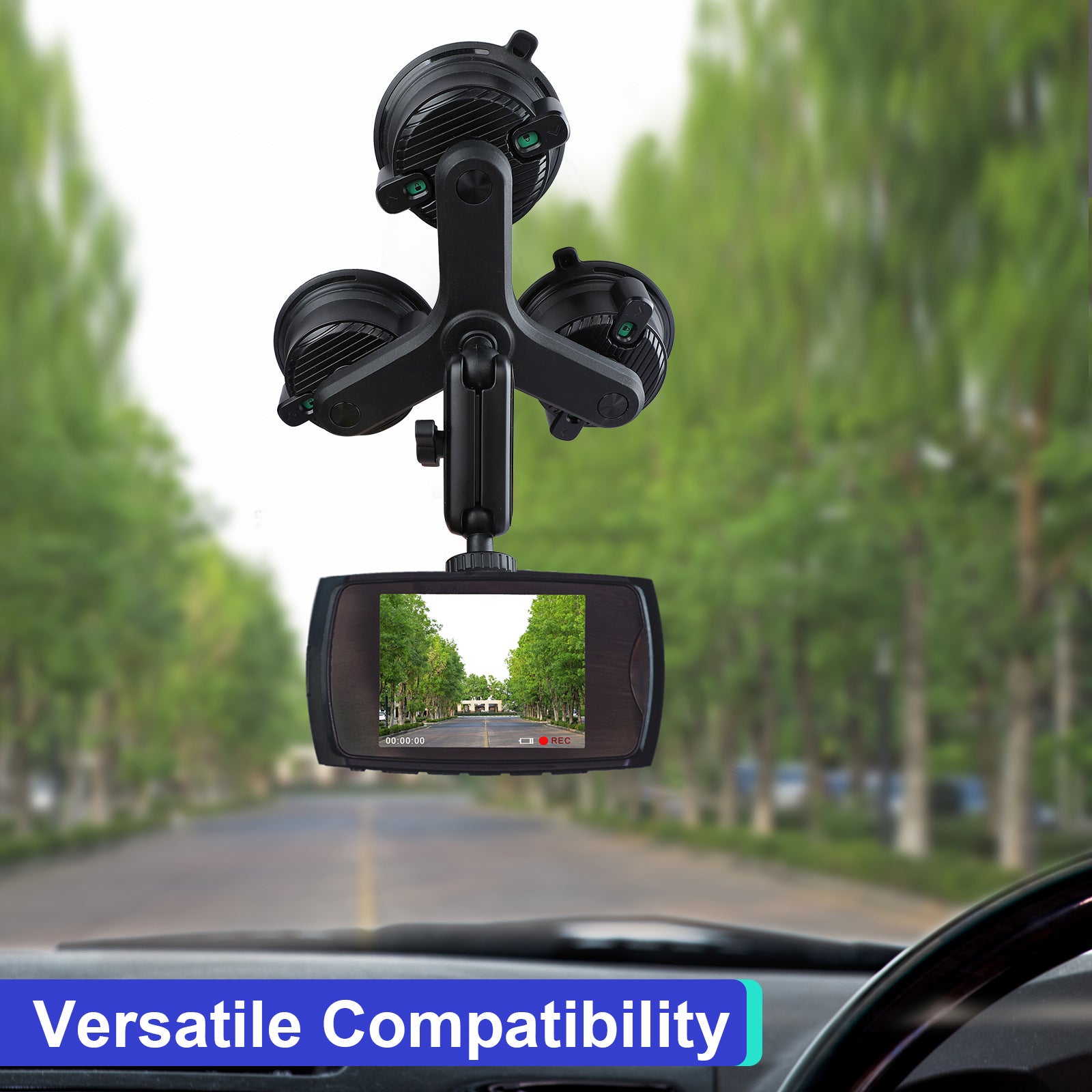 K01-3LP Extension Rod Sucker Mount Camera Bracket Car Shooting Support Stand with Phone Clip