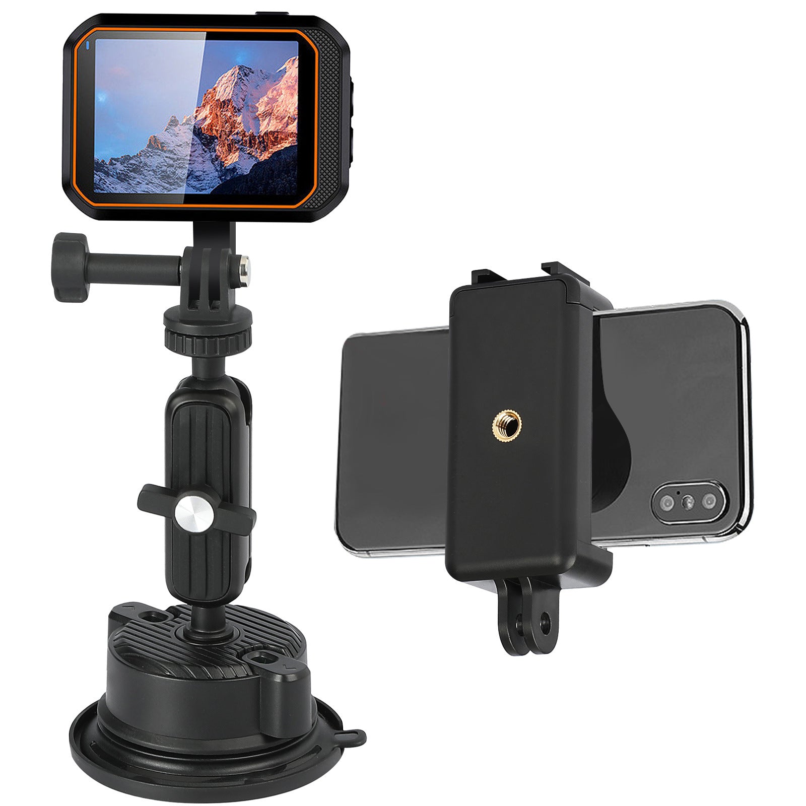 K01 Free Rotation Action Camera Shooting Bracket Car Suction Cup Mount Camera Support Stand