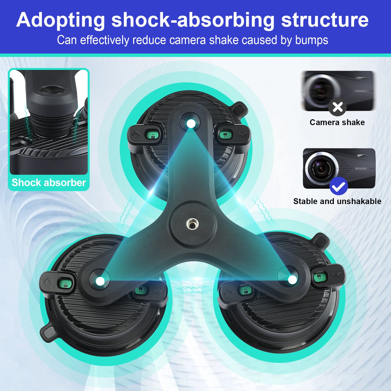 K01-3 Suction Cup Mount Action Camera Shooting Bracket Car Camera Support Stand