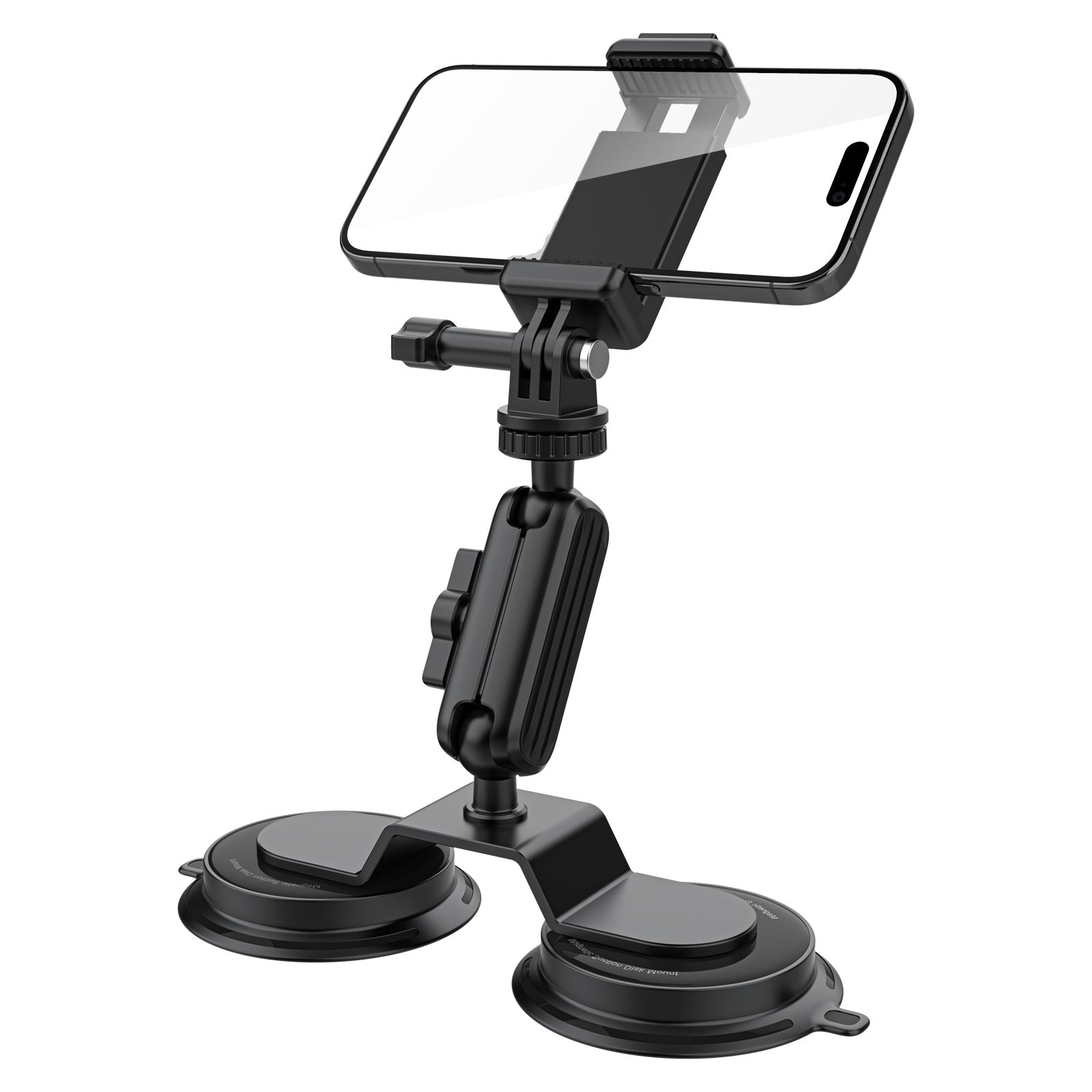 K03-2 For Insta360 / GoPro Action Camera Bracket Magnetic Dual Suction Cup Rotatable Camera Stand