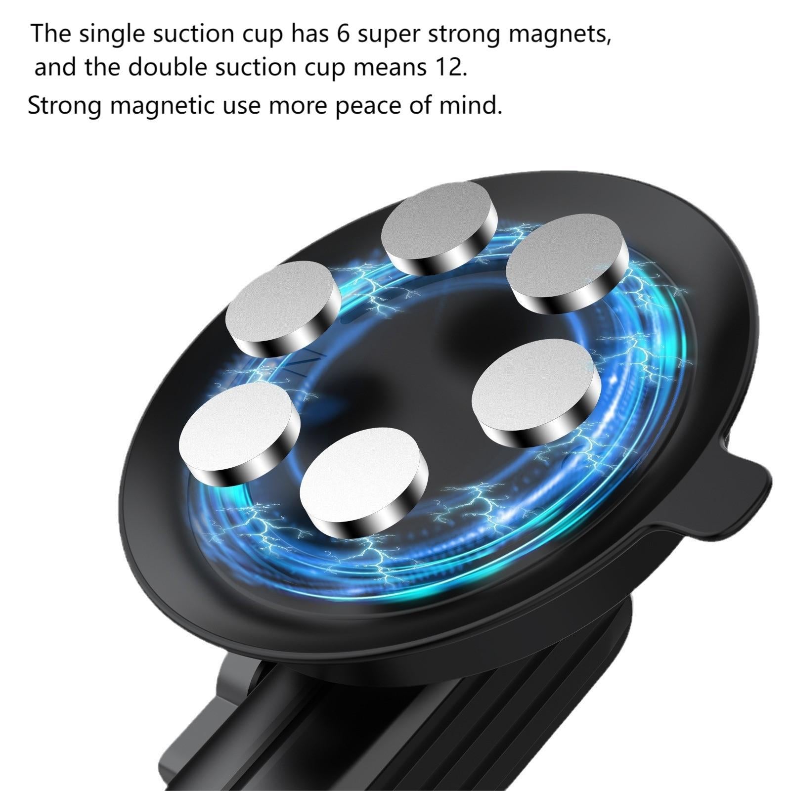 K03-2 For Insta360 / GoPro Action Camera Bracket Magnetic Dual Suction Cup Rotatable Camera Stand
