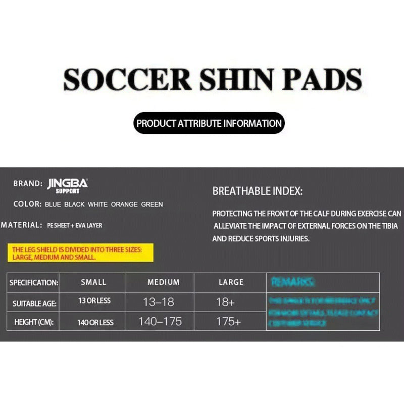 JINGBA SUPPORT 5005 1 Pair Adult Kids Football Shin Guards PE+EVA Outdoor Sports Shin Pads