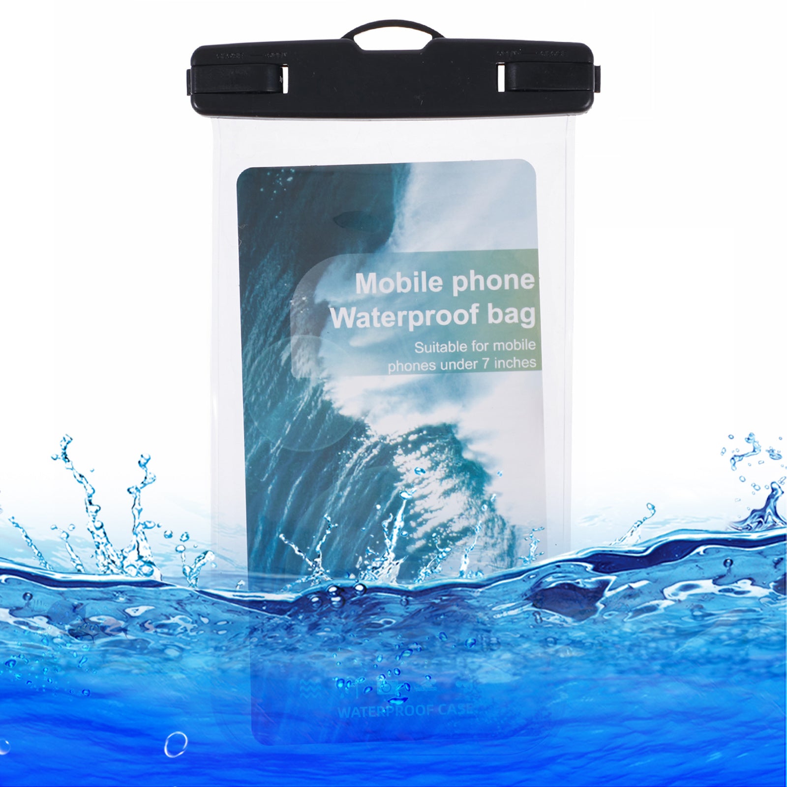 Waterproof Phone Pouch Case Holder for Under 6.5-inches Phone Underwater Clear Cellphone Dry Bag