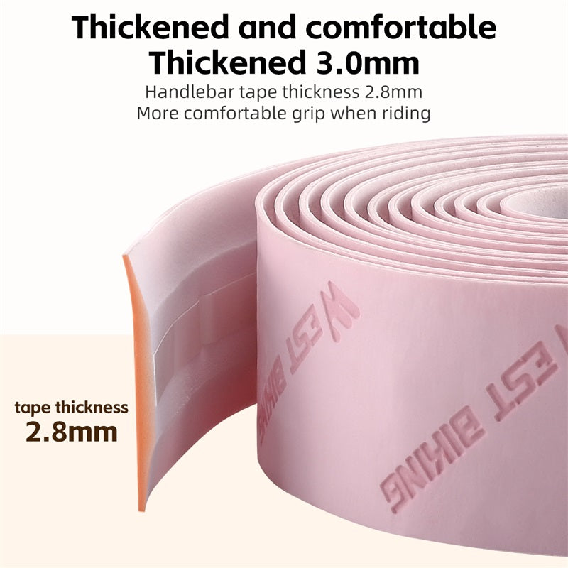 WEST BIKING YP0804075 2Pcs PU Leather+EVA Handlebar Tape Road Bike Handle Wrap