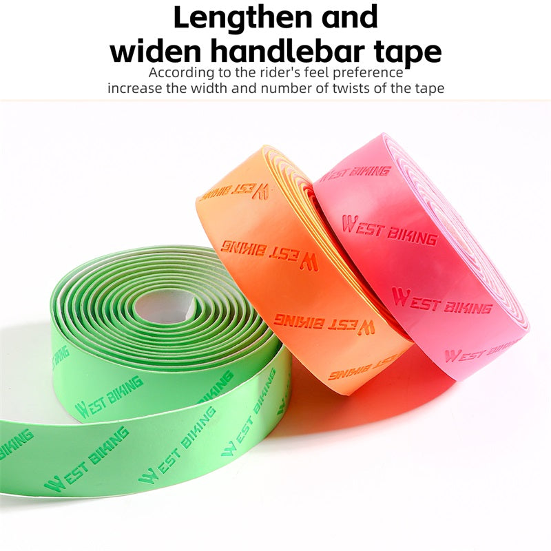 WEST BIKING YP0804075 2Pcs PU Leather+EVA Handlebar Tape Road Bike Handle Wrap