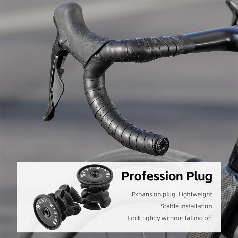 WEST BIKING YP0804075 2Pcs PU Leather+EVA Handlebar Tape Road Bike Handle Wrap