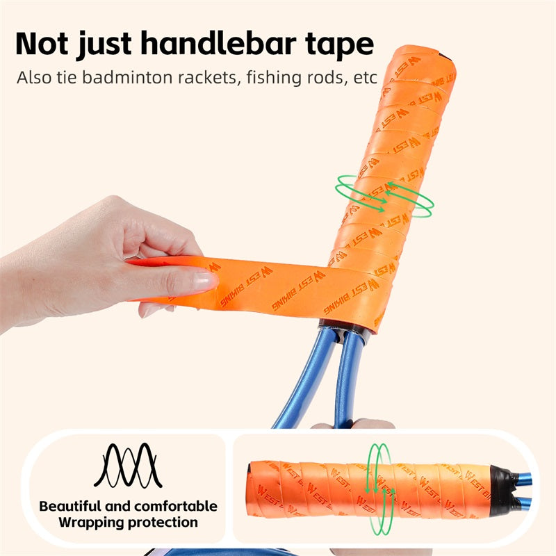 WEST BIKING YP0804075 2Pcs PU Leather+EVA Handlebar Tape Road Bike Handle Wrap