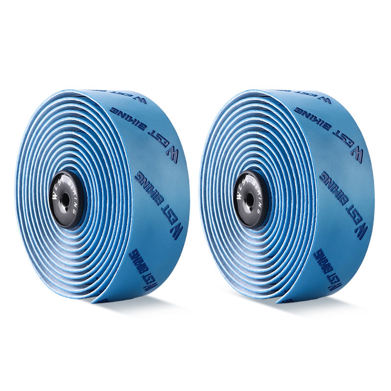 WEST BIKING YP0804075 2Pcs PU Leather+EVA Handlebar Tape Road Bike Handle Wrap