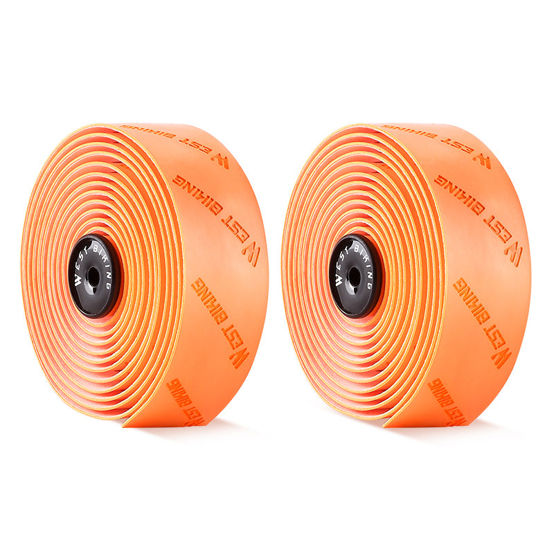 WEST BIKING YP0804075 2Pcs PU Leather+EVA Handlebar Tape Road Bike Handle Wrap