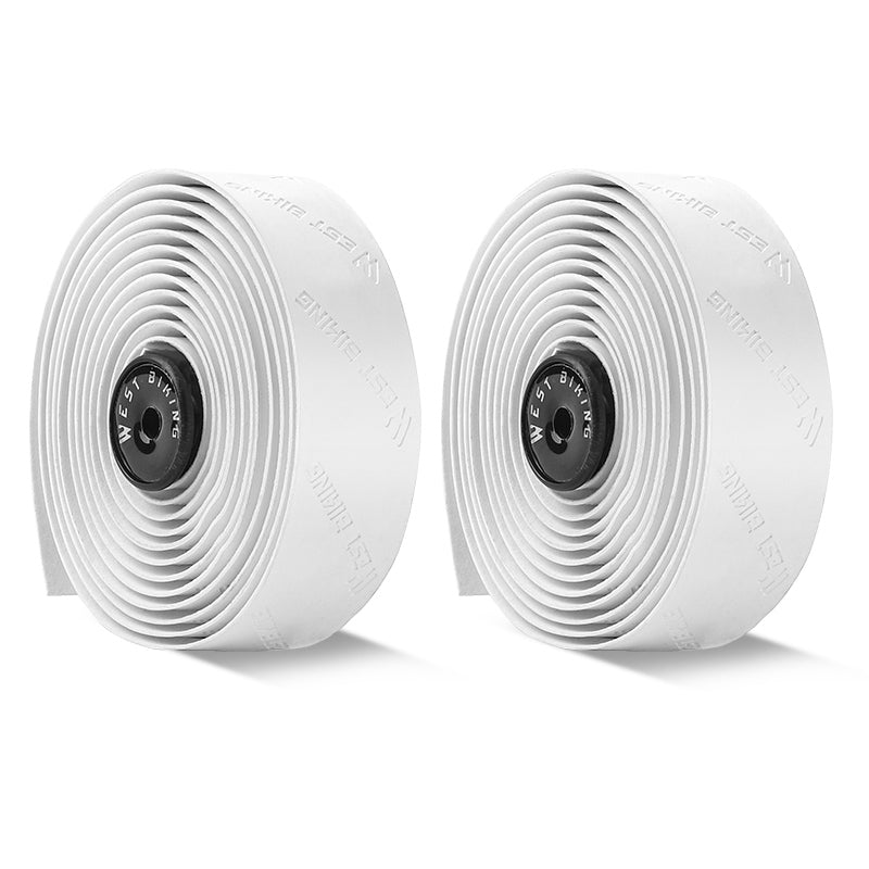 WEST BIKING YP0804075 2Pcs PU Leather+EVA Handlebar Tape Road Bike Handle Wrap