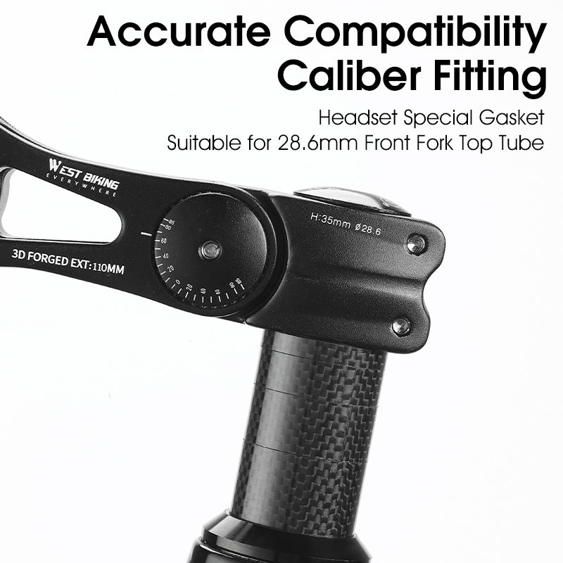 WEST BIKING 10mm Carbon Fiber MTB Bike Front Fork Spacer Spare Parts Bicycle Stem Fork Gasket