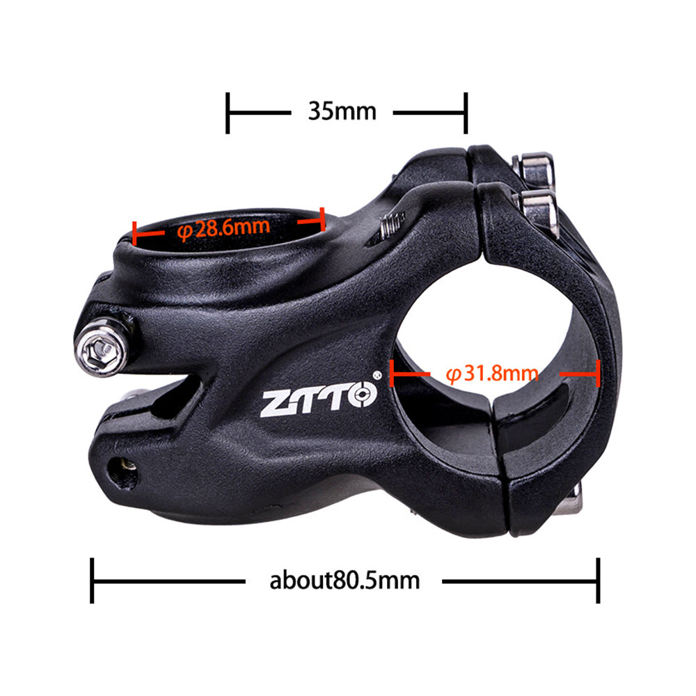 ZTTO JA016 Aluminum Alloy 0-Degree Bike Speed Down Stem for MTB Bicycle Handlebar