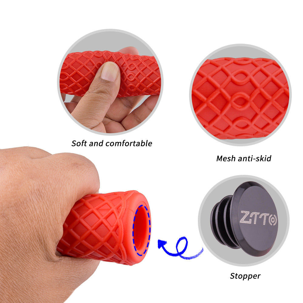 ZTTO AG111 Mountain Bike Hand Grips Shock-absorbing Silicone Handlebar Grips