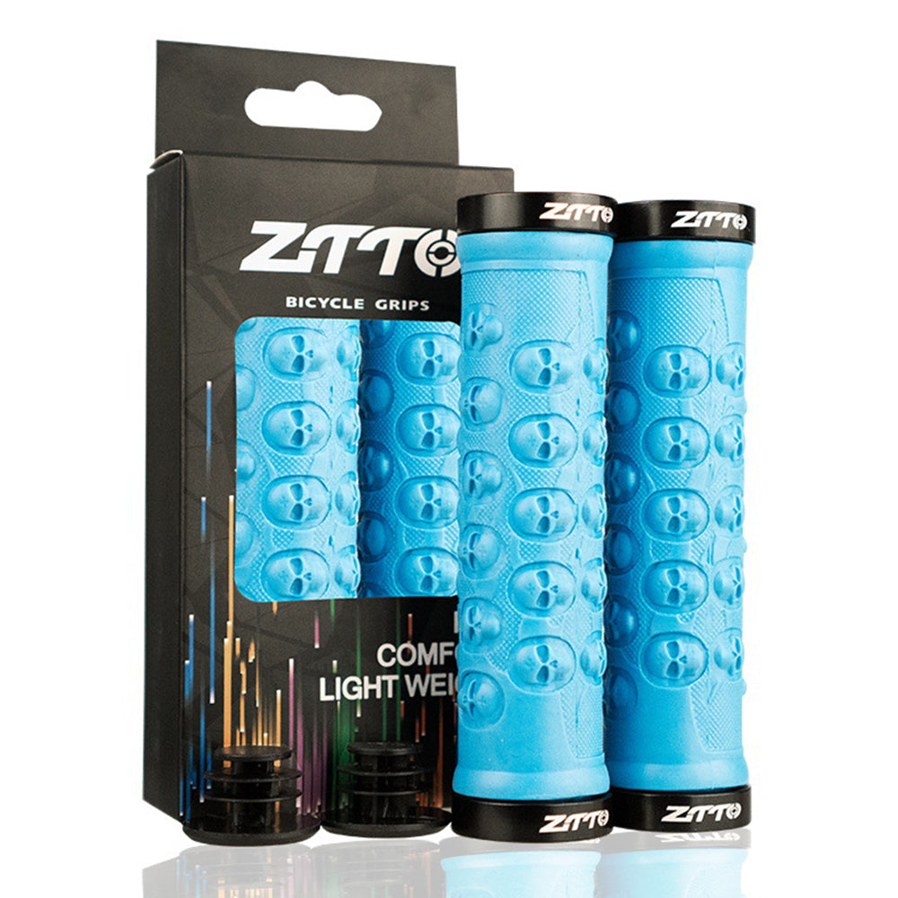 ZTTO AG23 Skull Pattern Bicycle Part MTB Handlebar Grips Anti-slip TPR Rubber Grips