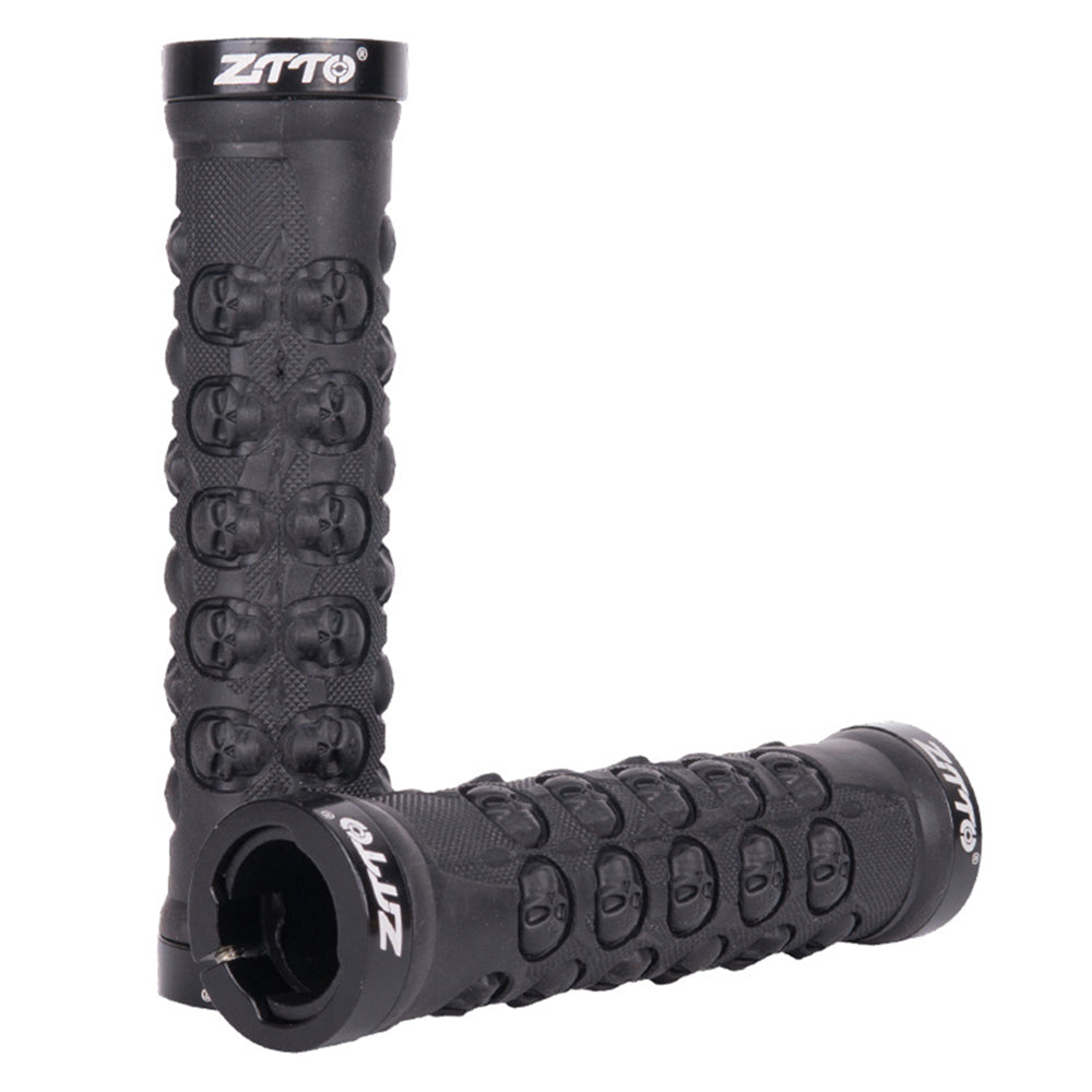 ZTTO AG23 Skull Pattern Bicycle Part MTB Handlebar Grips Anti-slip TPR Rubber Grips