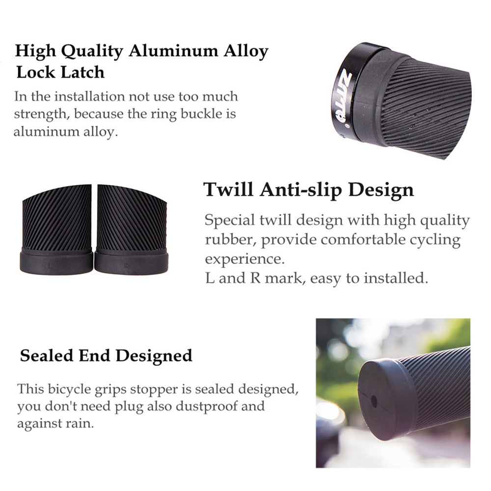 ZTTO AG40 Bike Anti-slip Handlebar Single-sided Locking Shockproof Rubber Bicycle Grips