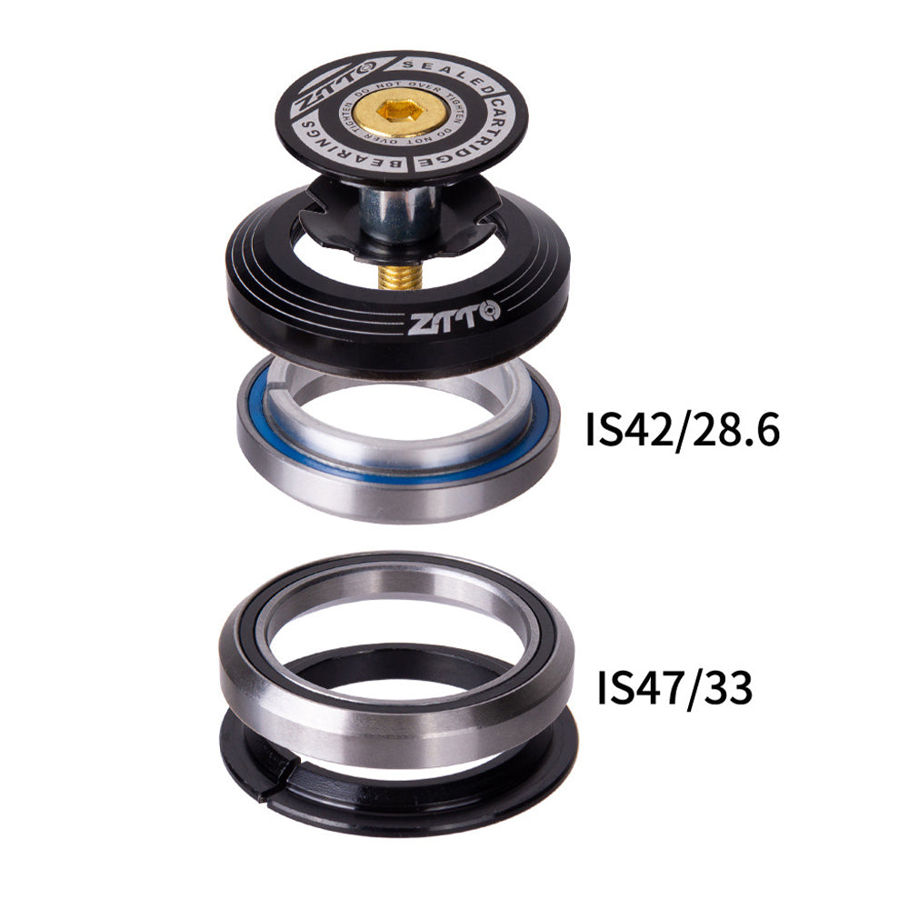 ZTTO 4247T Road Bike Headset 42mm / 47mm Tapered Tube Fork Bearing Headset