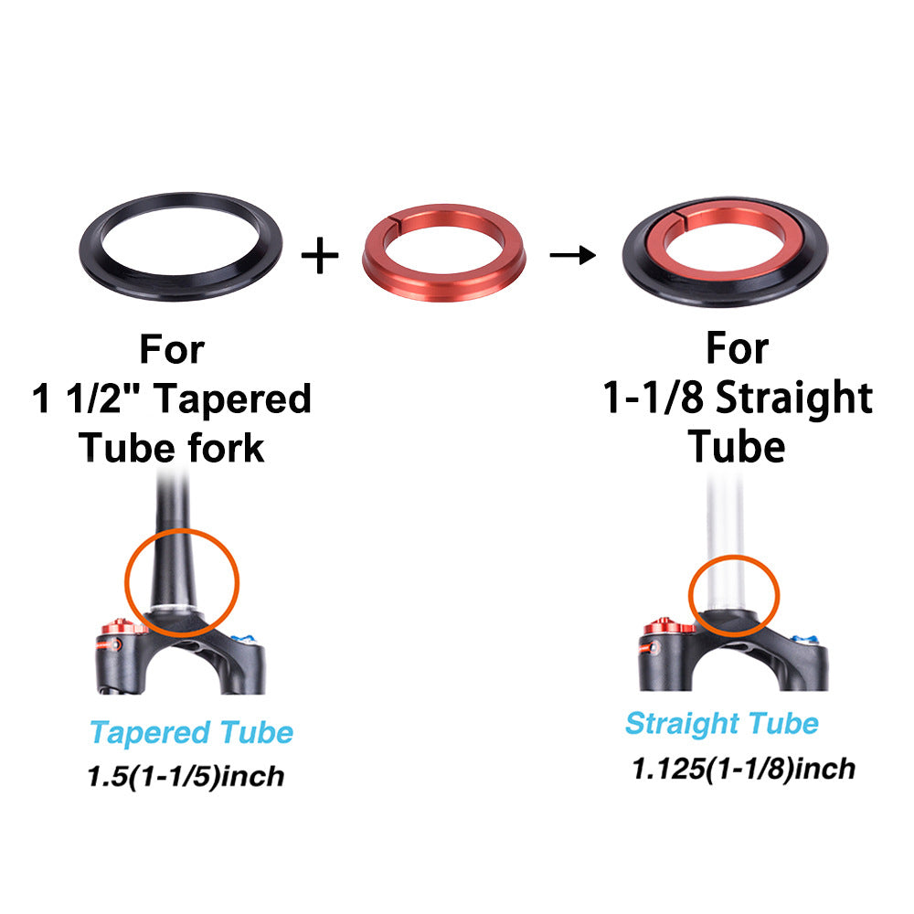 ZTTO 4455ST Aluminum Alloy Bike Headset Tapered / Straight Tube Front Fork Bearing Headset