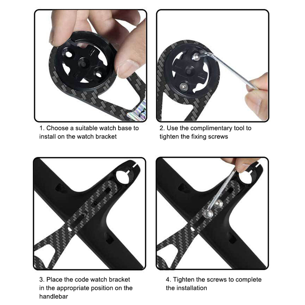 ENLEE Road Bike Carbon Fiber Computer Mount Holder to Connect Lights Action Camera